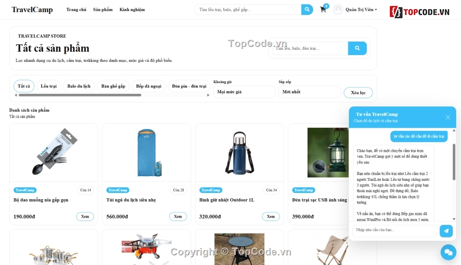 web,travel,web bán dụng cụ